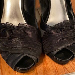 White House Black Market Black Heels with Tulle